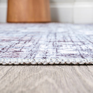 Didim Boho Gray Medallion Washable Area Rug